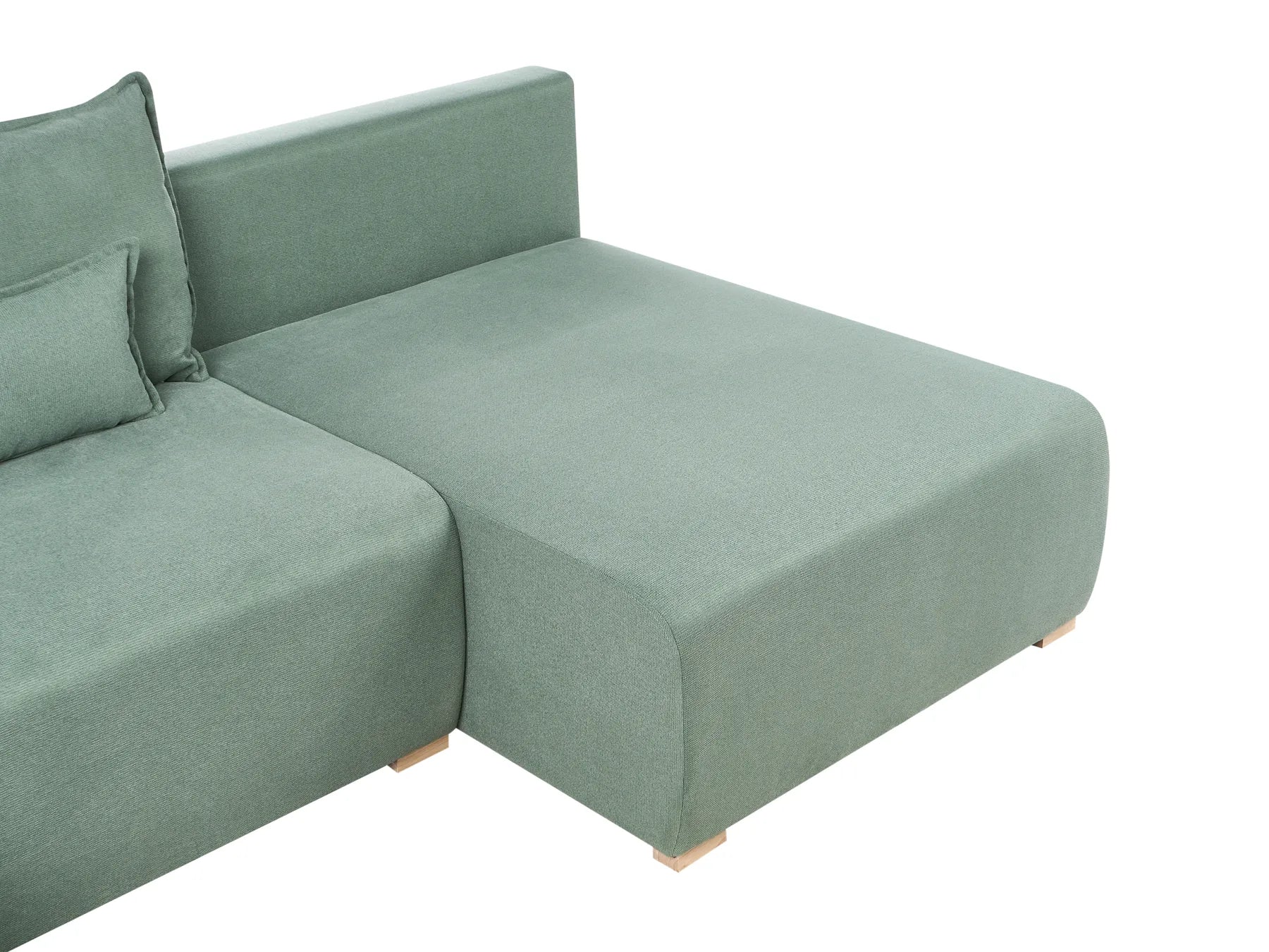 Modular Corner Sofa NERBO Fabric Light Green Left Hand