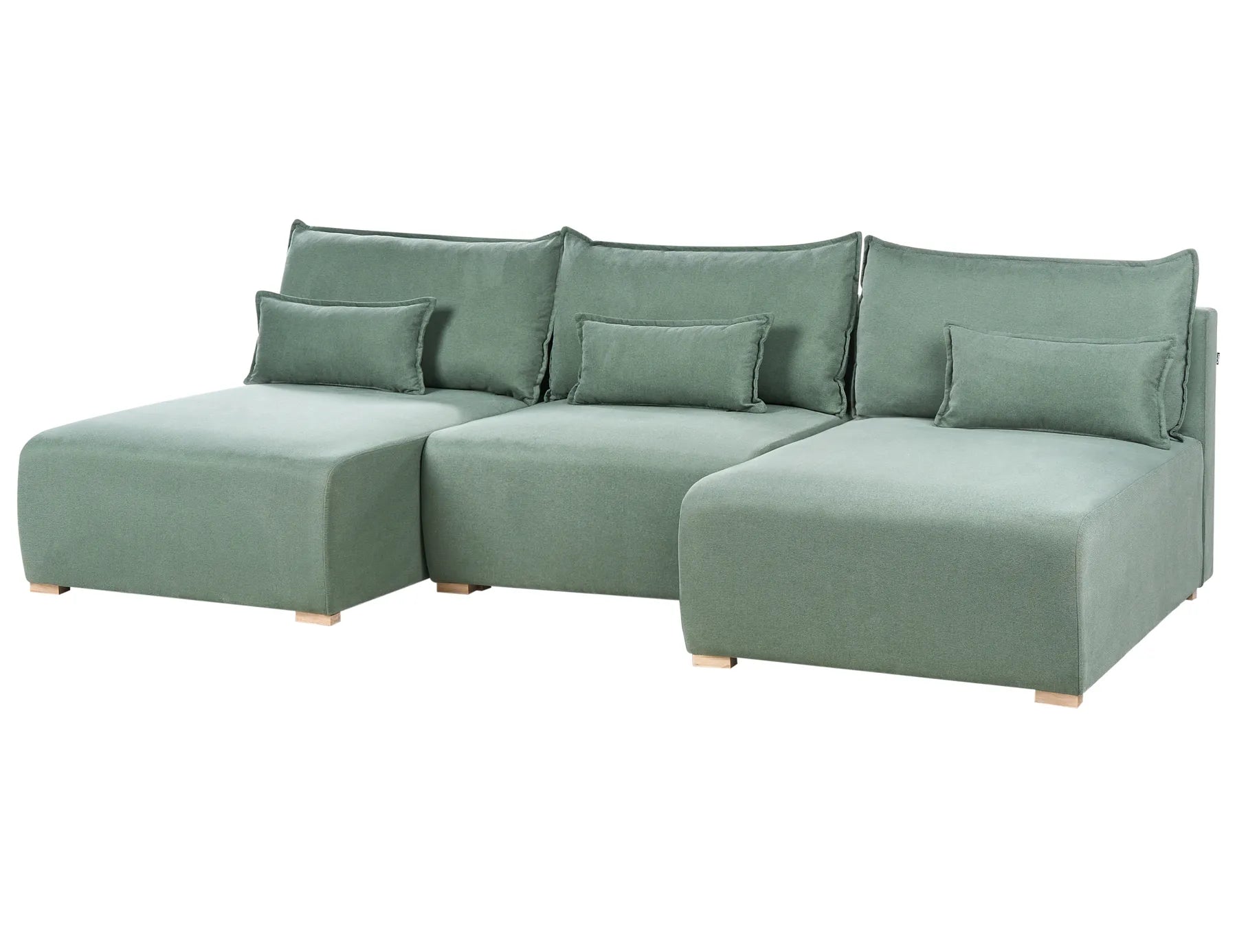 Modular U-Shape Sofa NERBO Fabric Light Green