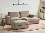 Corner Sofa KOLDING Fabric Taupe with Ottoman Left Hand