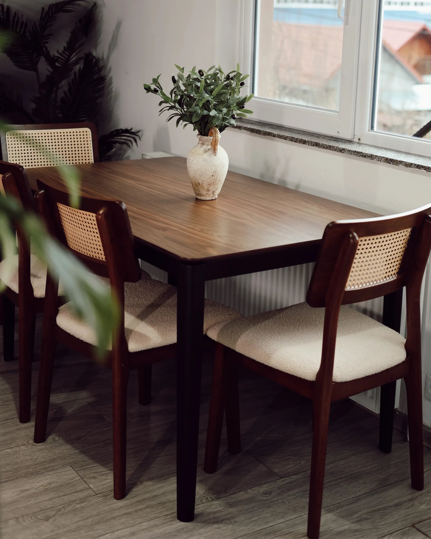 Dining Table CEDAR Dark Walnut 135 cm 80 cm