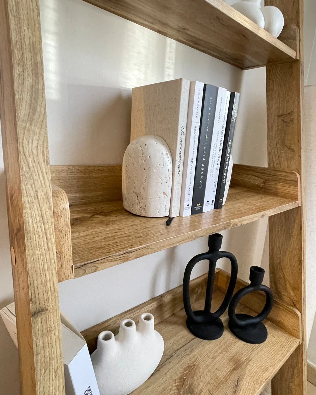 5 Tier Shelving Unit MOBILE TRIO 167 cm Light Brown