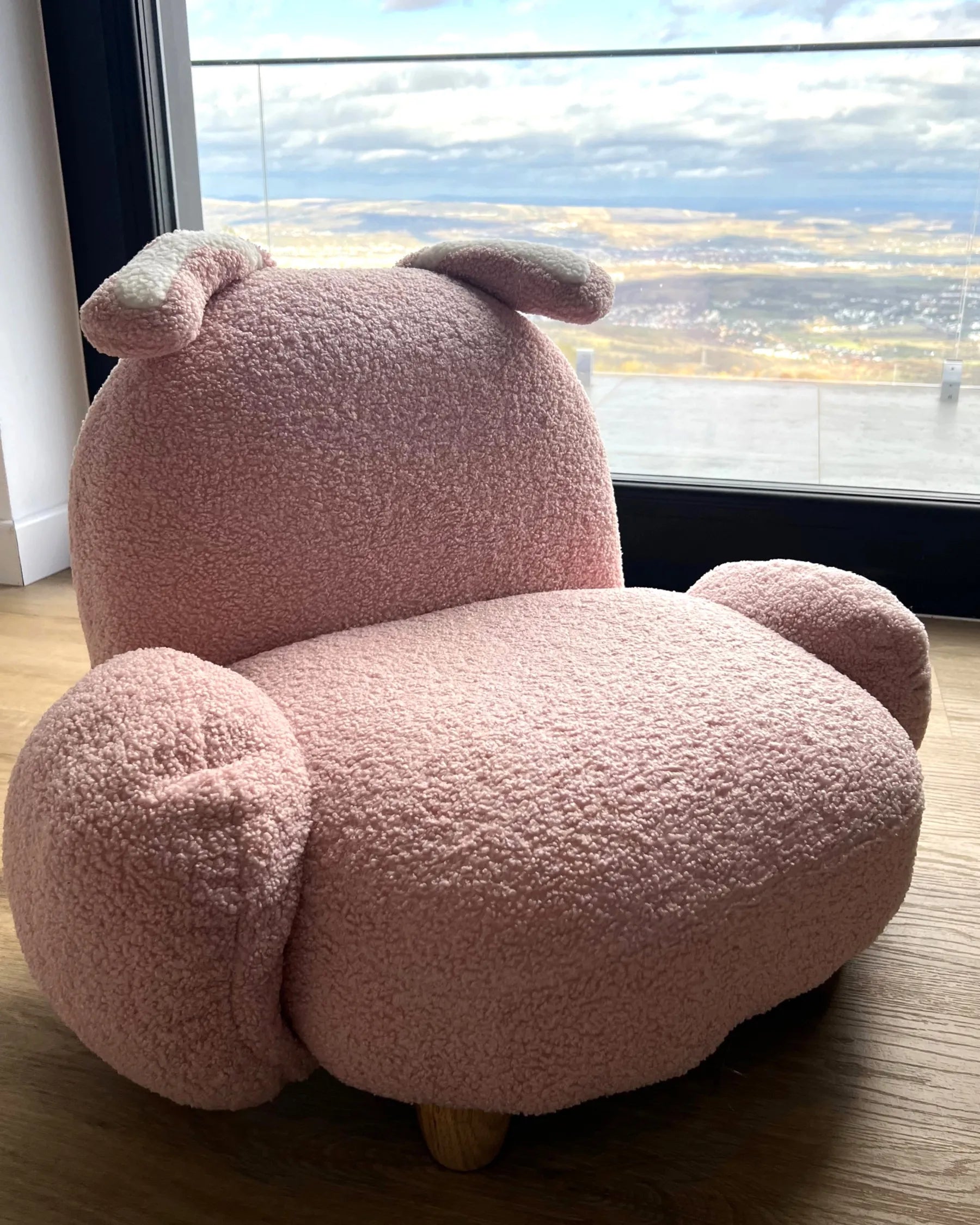 Kids Armchair Rabbit KANNA Boucle Pastel Pink