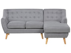 Corner Sofa 3 Seater MOTALA Fabric Light Grey Left Hand