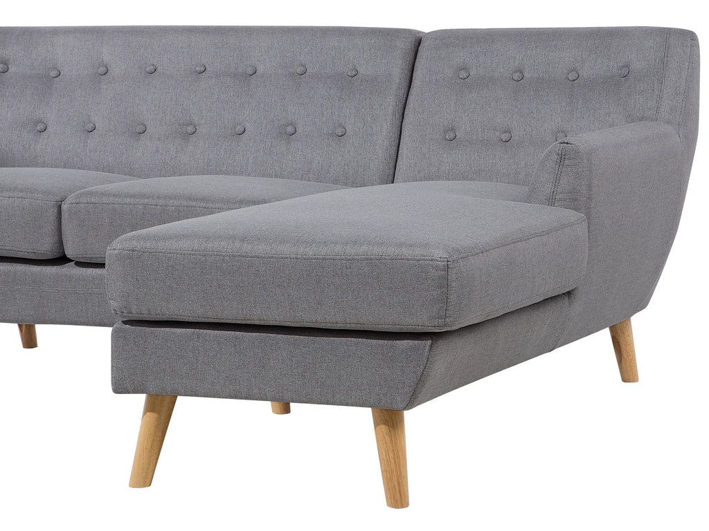 Corner Sofa 3 Seater MOTALA Fabric Light Grey Left Hand