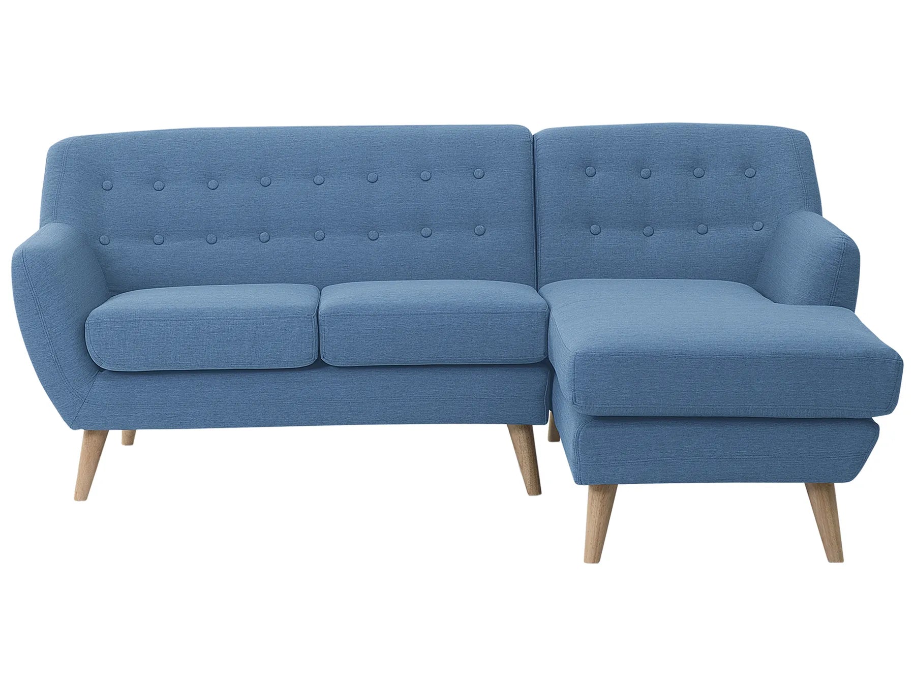 Corner Sofa 3 Seater MOTALA Fabric Blue Left Hand