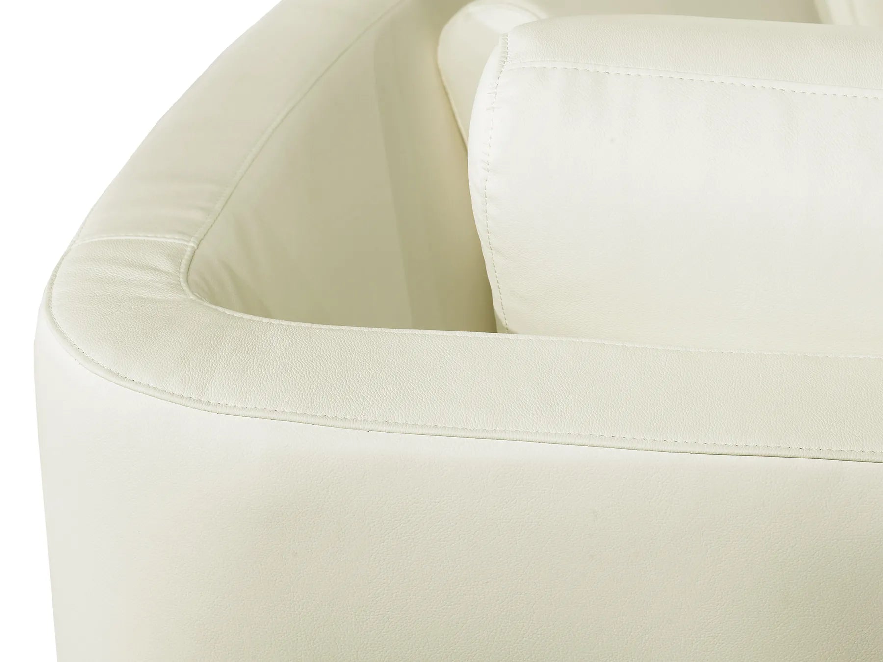 Curved Sofa 7 Seater ROTUNDE Leather Off-White