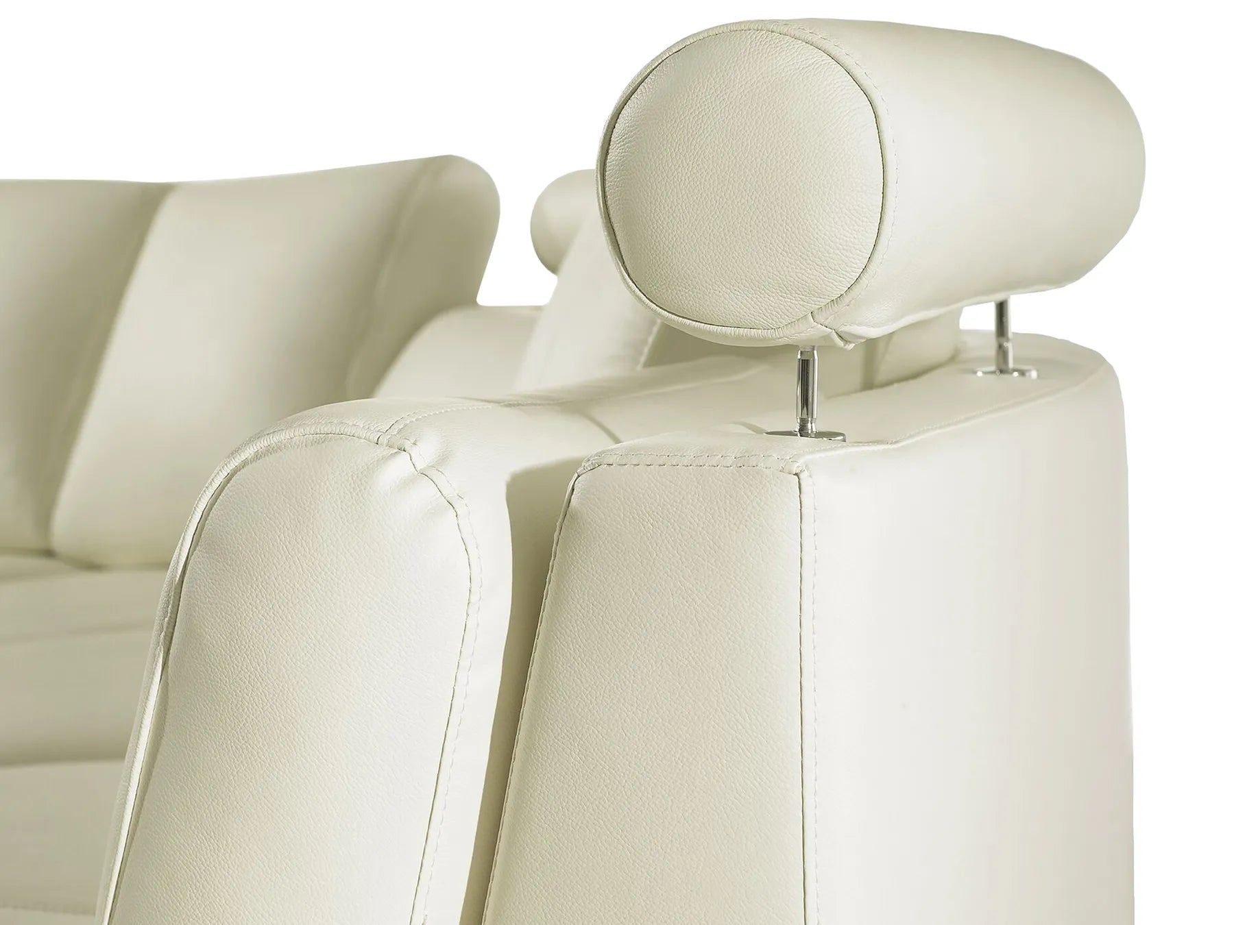 Curved Sofa 7 Seater ROTUNDE Leather Off-White