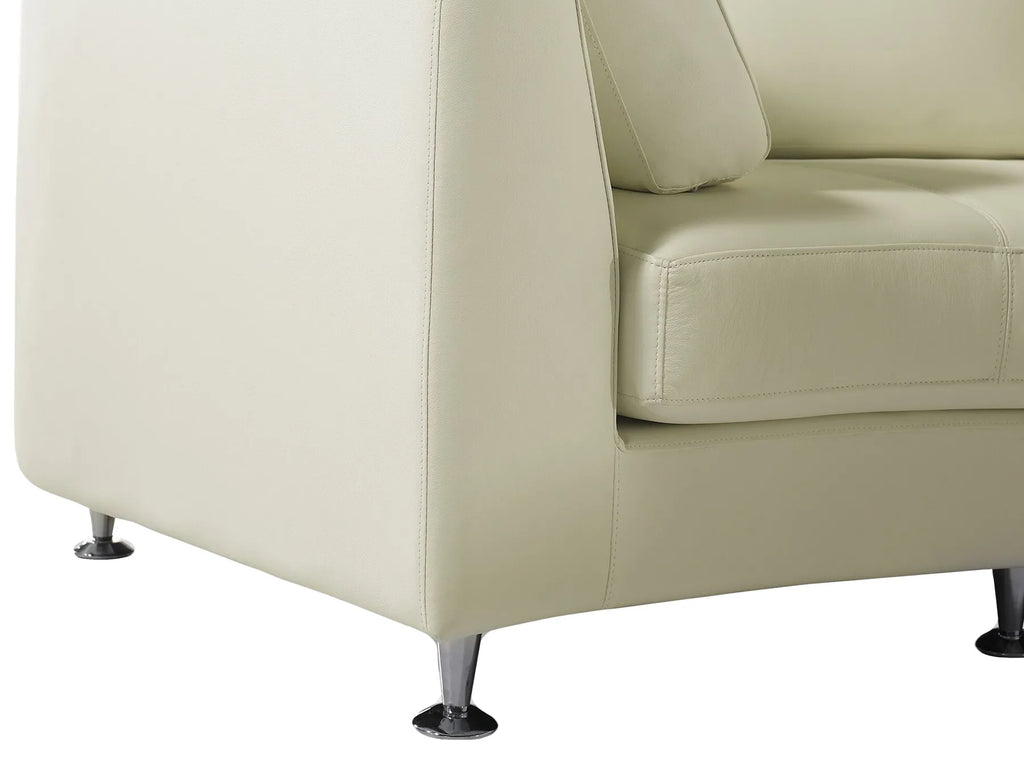 Curved Sofa 7 Seater ROTUNDE Leather Off-White