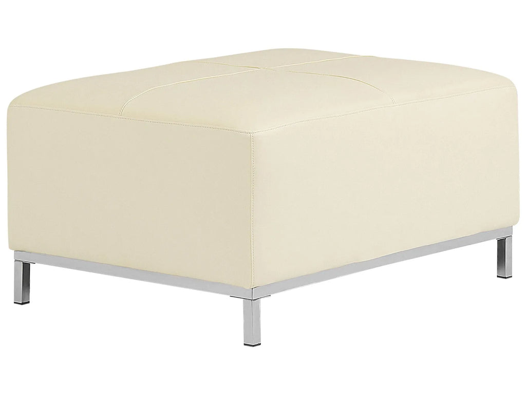 Ottoman OSLO Leather Light Beige