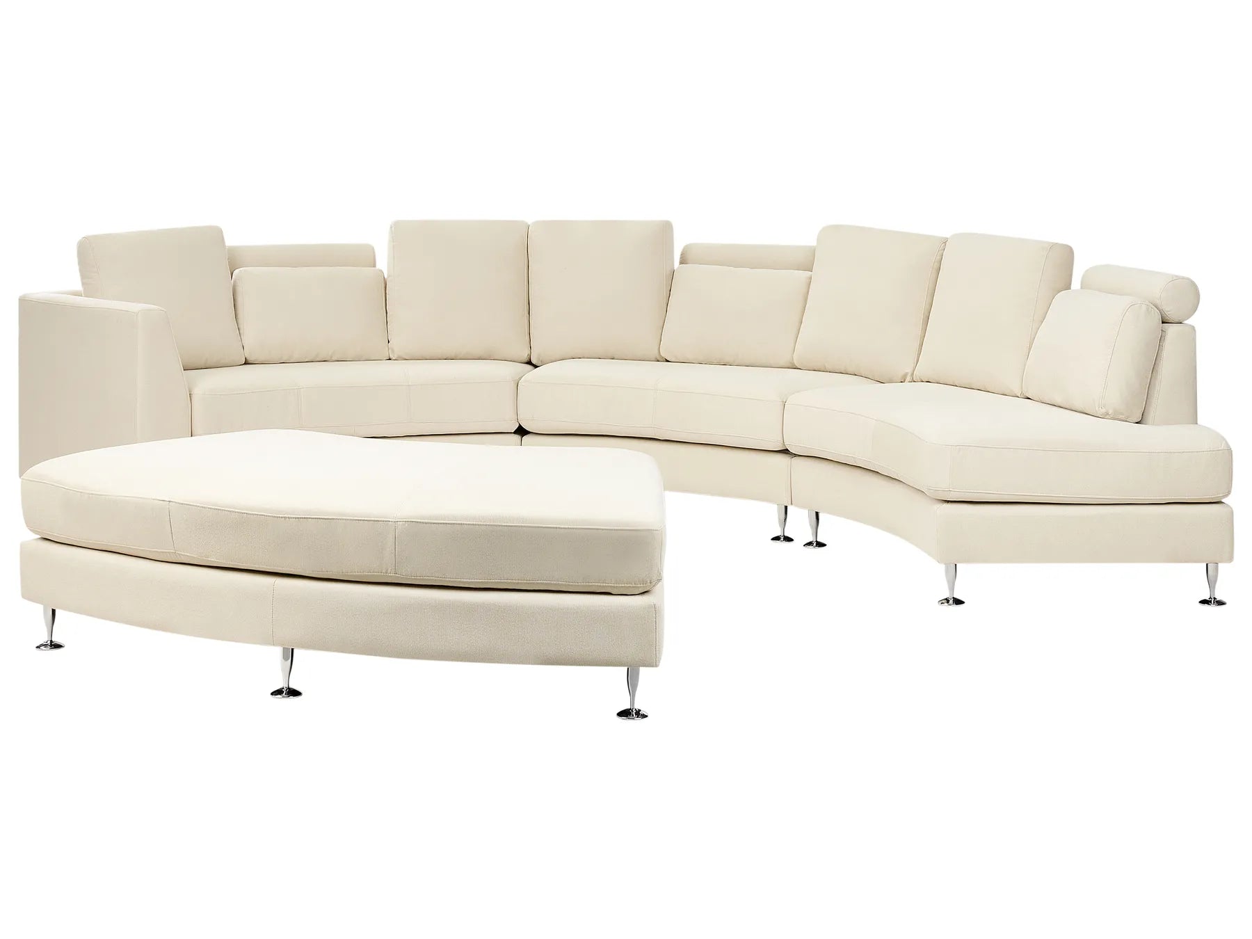 Curved Sofa 7 Seater ROTUNDE Fabric Beige
