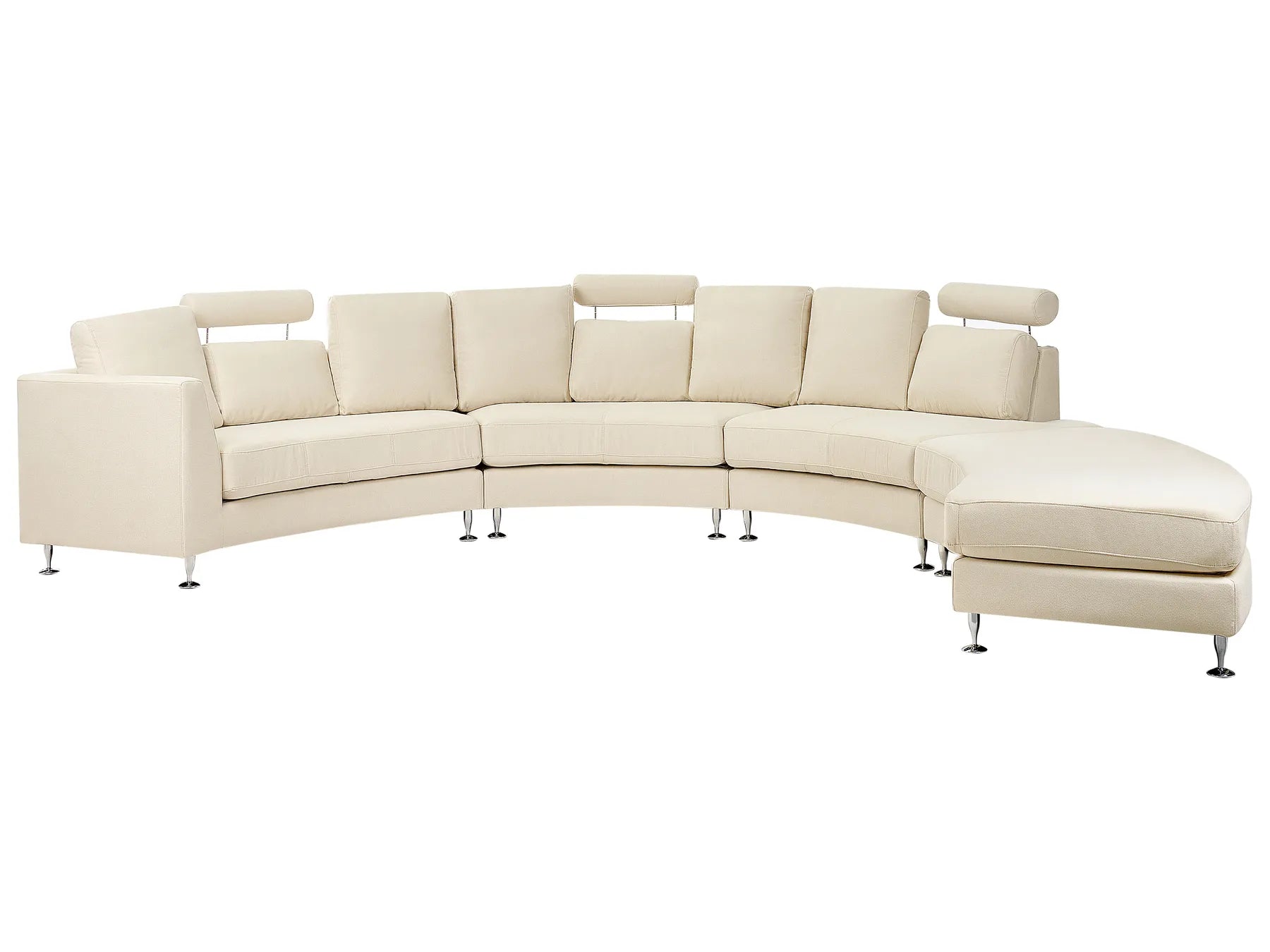 Curved Sofa 7 Seater ROTUNDE Fabric Beige