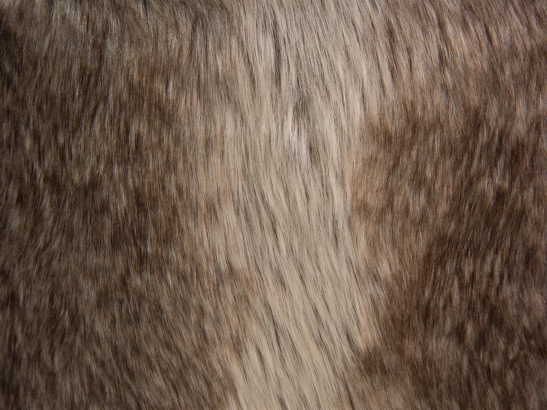 Footstool TOPEKA Faux Fur Brown