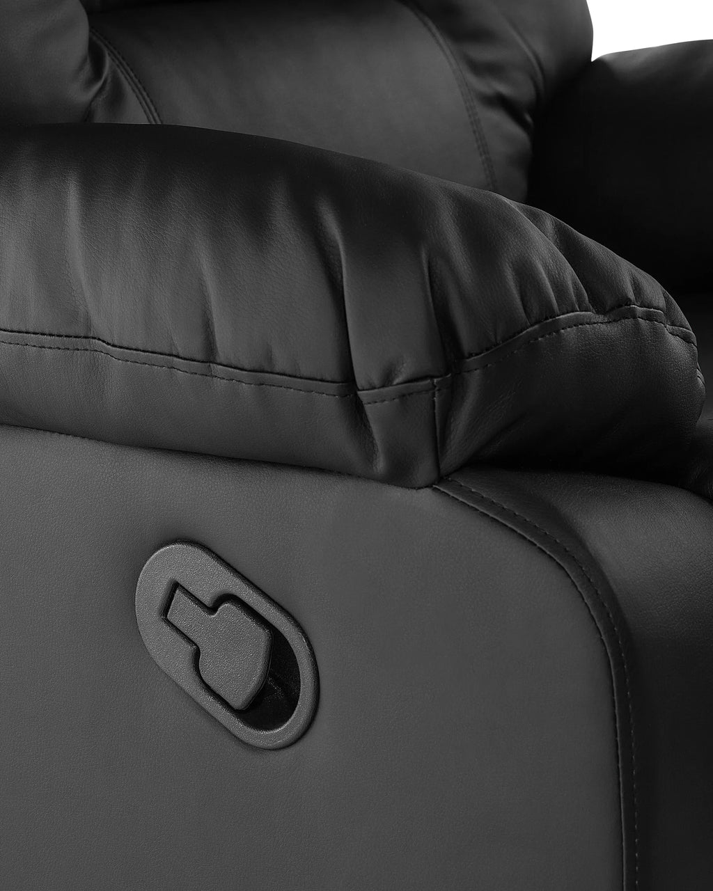 Recliner Chair BERGEN With Footrest Faux Leather Black