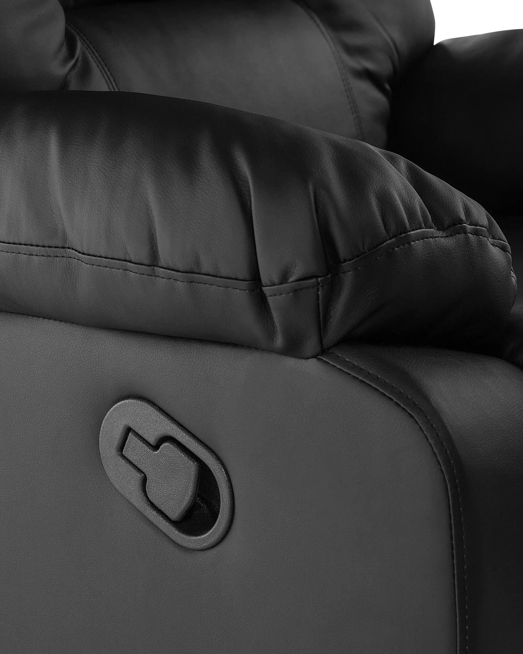 Recliner Chair BERGEN With Footrest Faux Leather Black