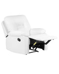 Recliner Chair BERGEN With Footrest Faux Leather White