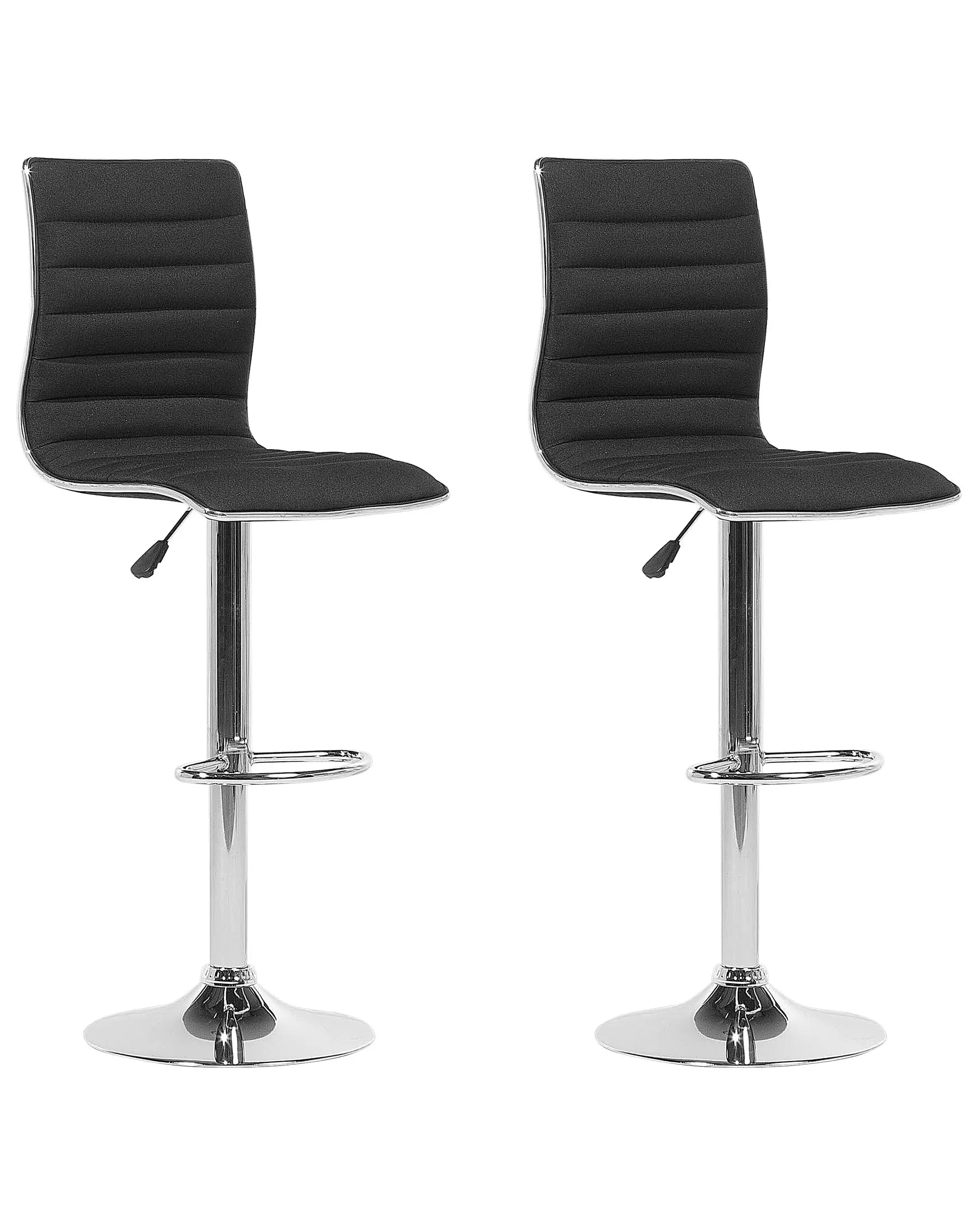 Set of 2 Bar Chairs LUCERNE Swivel Black
