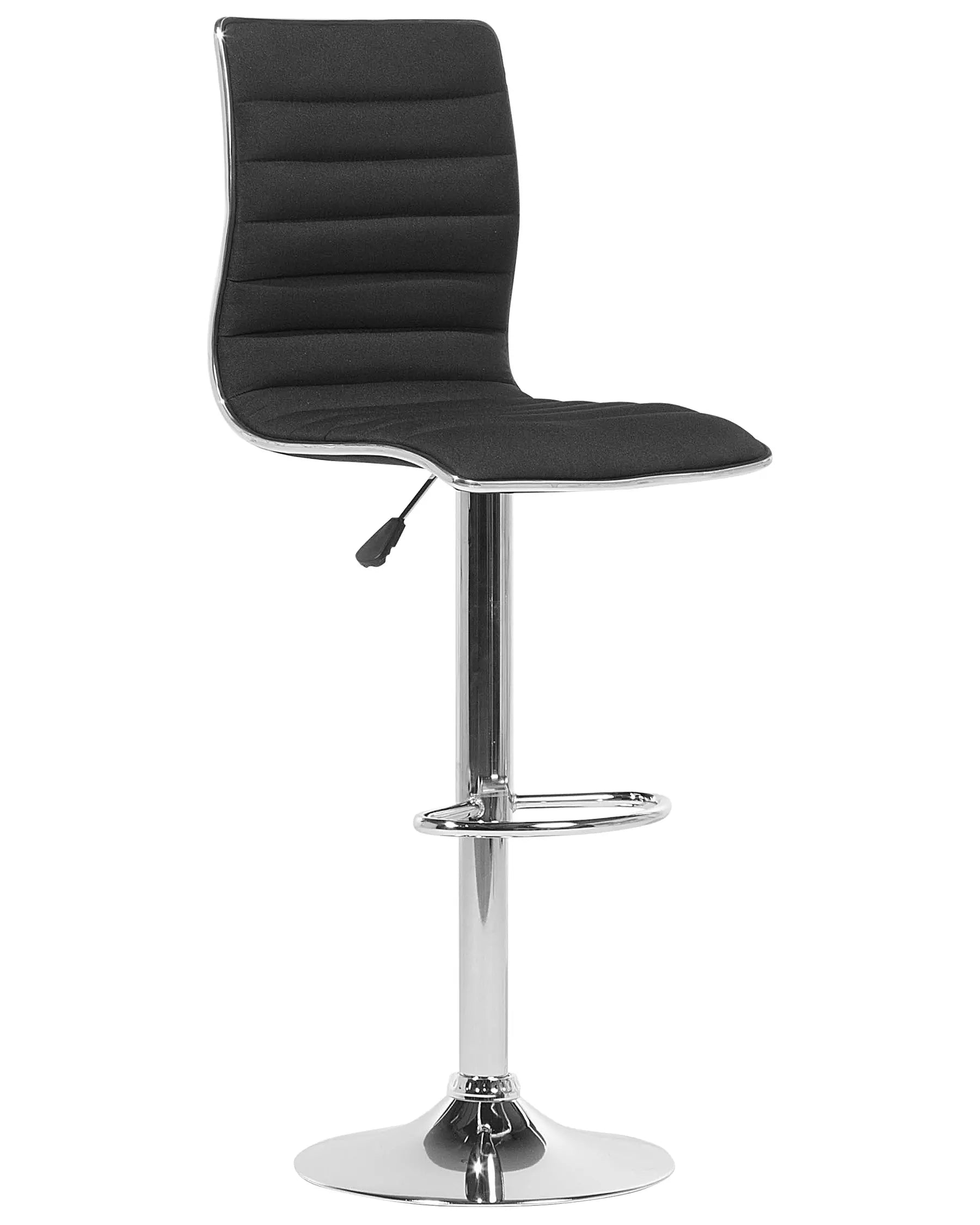 Set of 2 Bar Chairs LUCERNE Swivel Black