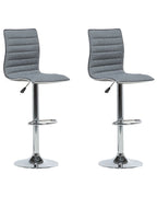 Set of 2 Bar Chairs LUCERNE Swivel Grey