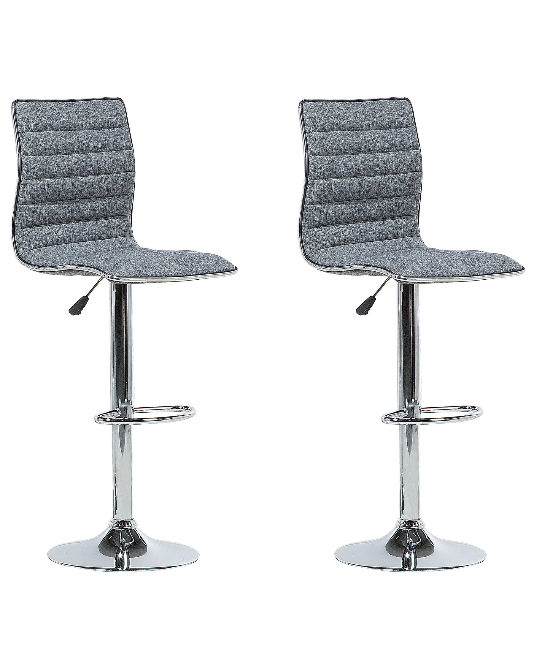 Set of 2 Bar Chairs LUCERNE Swivel Grey
