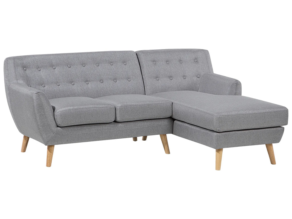 Corner Sofa 3 Seater MOTALA Fabric Light Grey Left Hand