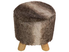 Footstool TOPEKA Faux Fur Brown