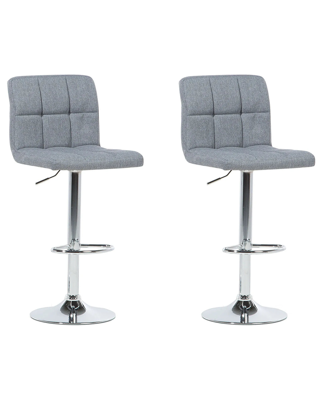 Set of 2 Bar Chairs MARION Swivel Light Grey