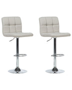 Set of 2 Bar Chairs MARION Swivel Light Beige