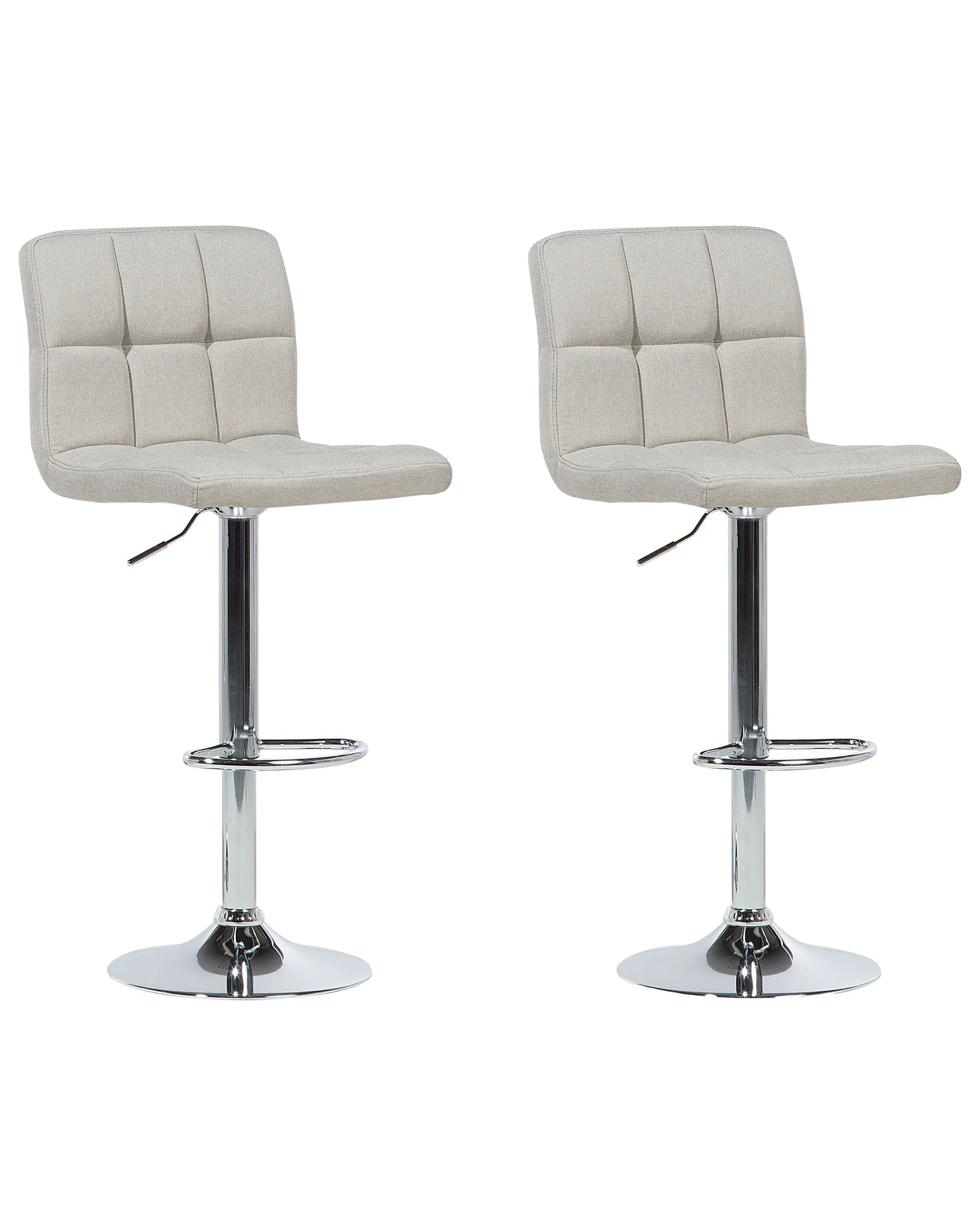Set of 2 Bar Chairs MARION Swivel Light Beige