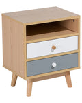 2 Drawer Bedside Table FARGO Light Brown