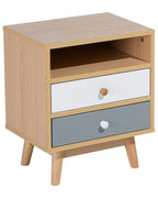 2 Drawer Bedside Table FARGO Light Brown