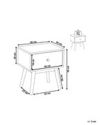 1 Drawer Bedside Table ARVADA Light Brown