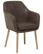 Dining Chair YORKVILLE Faux Leather Dark Brown