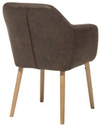 Dining Chair YORKVILLE Faux Leather Dark Brown