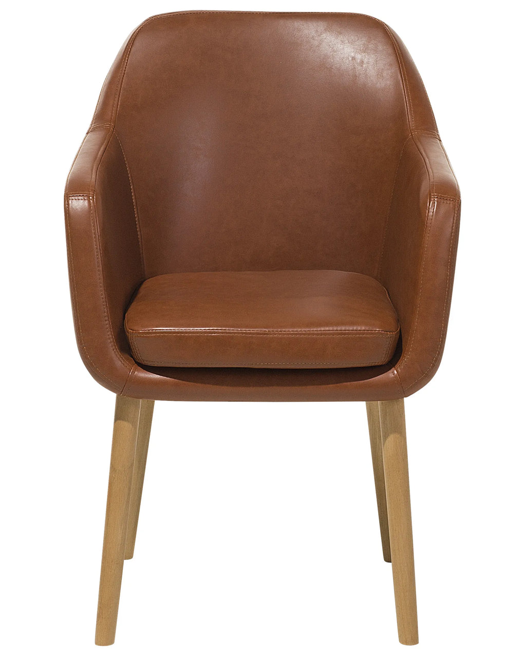Dining Chair Faux Leather Golden Brown