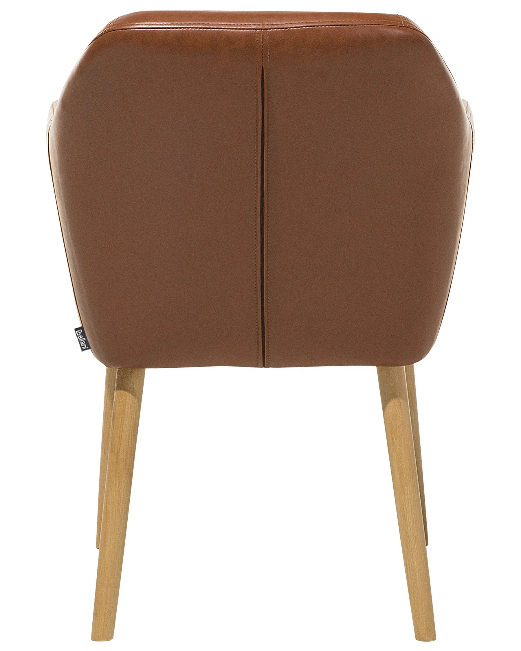 Dining Chair Faux Leather Golden Brown