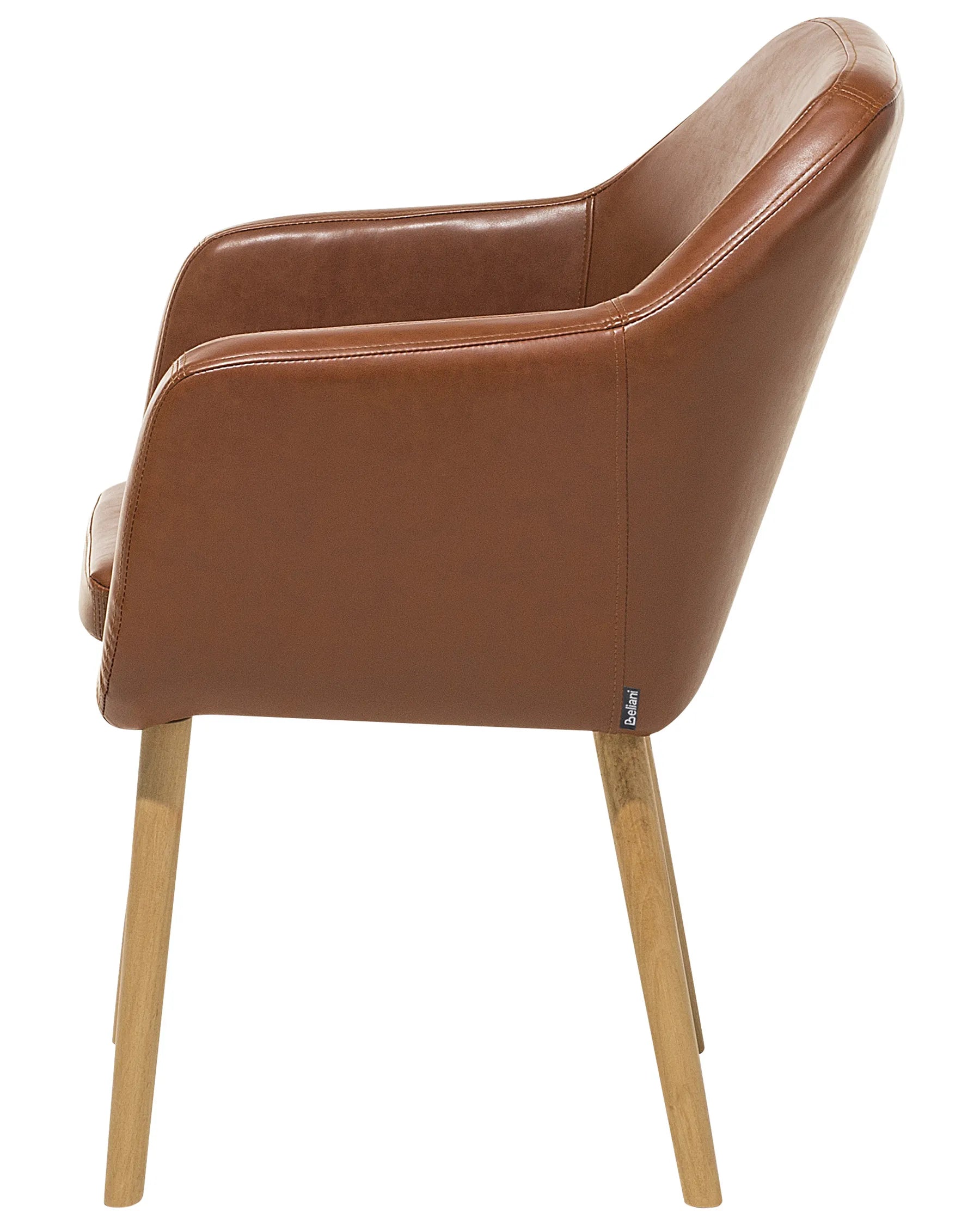 Dining Chair Faux Leather Golden Brown