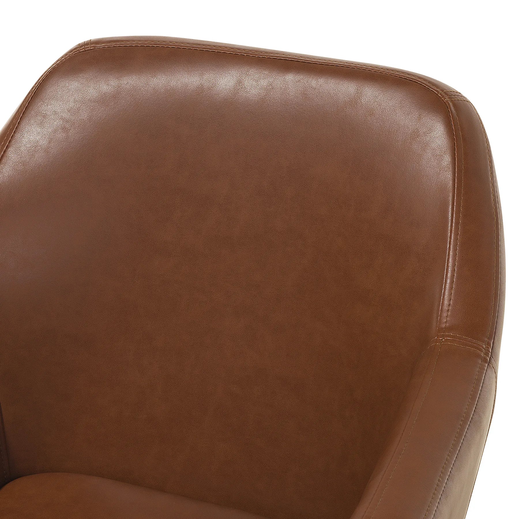 Dining Chair Faux Leather Golden Brown