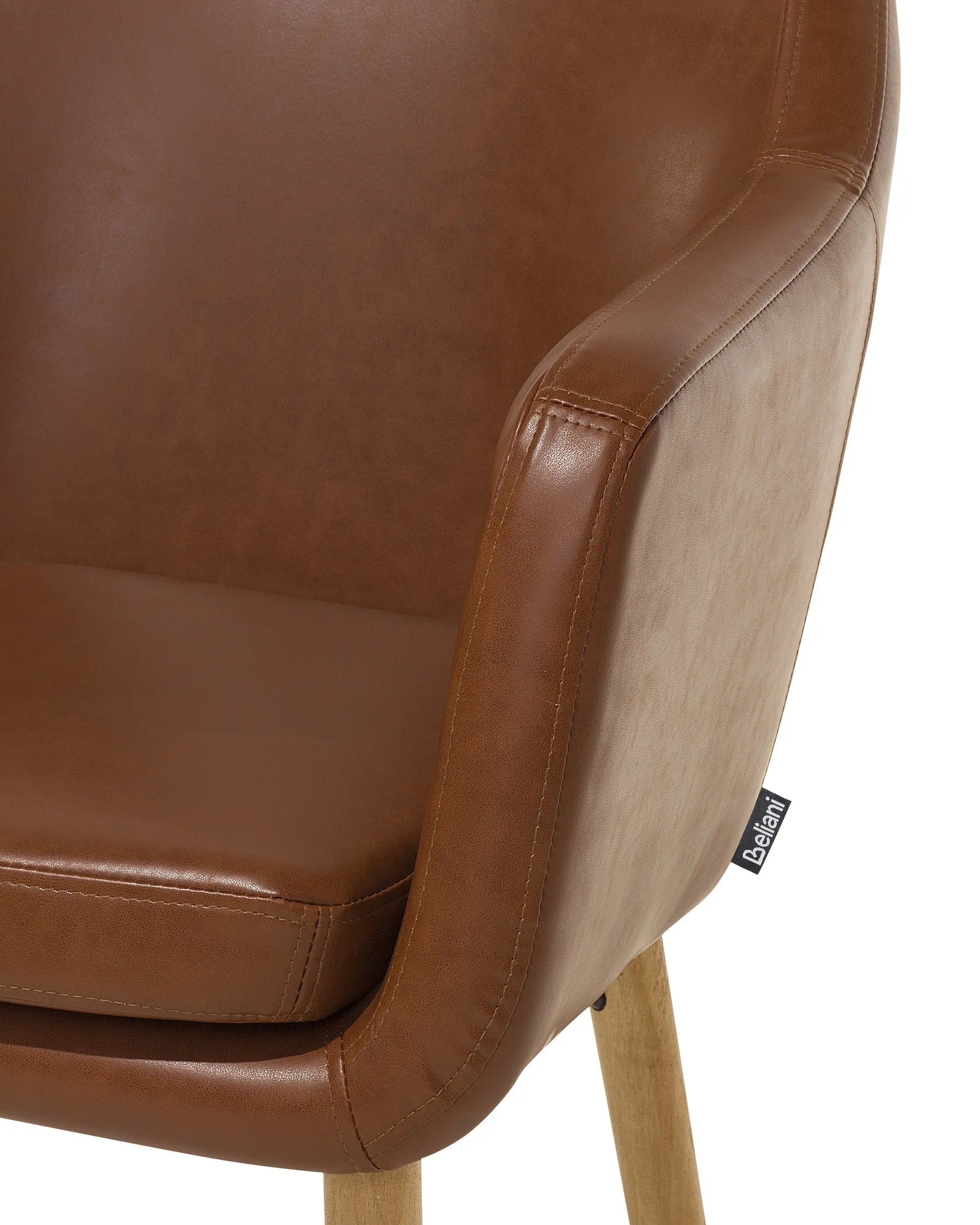 Dining Chair Faux Leather Golden Brown