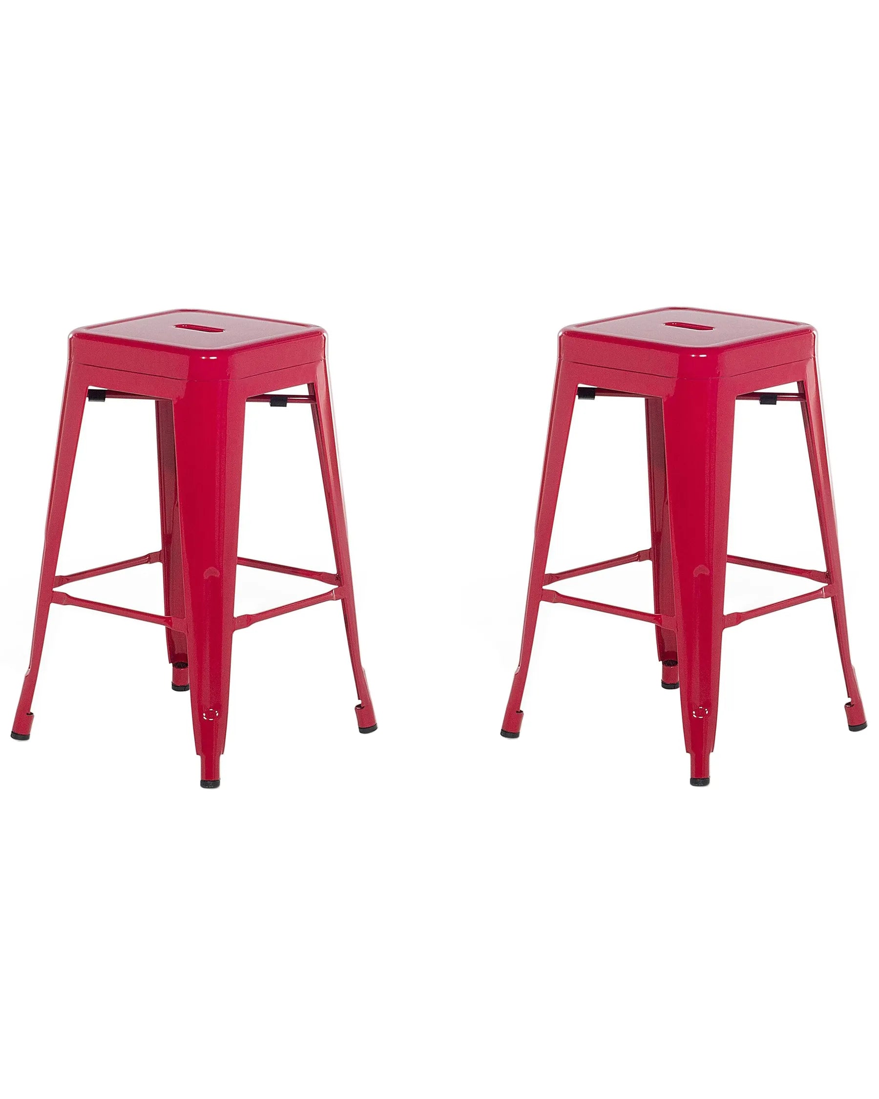 Set of 2 Bar Stools CABRILLO Metal Red