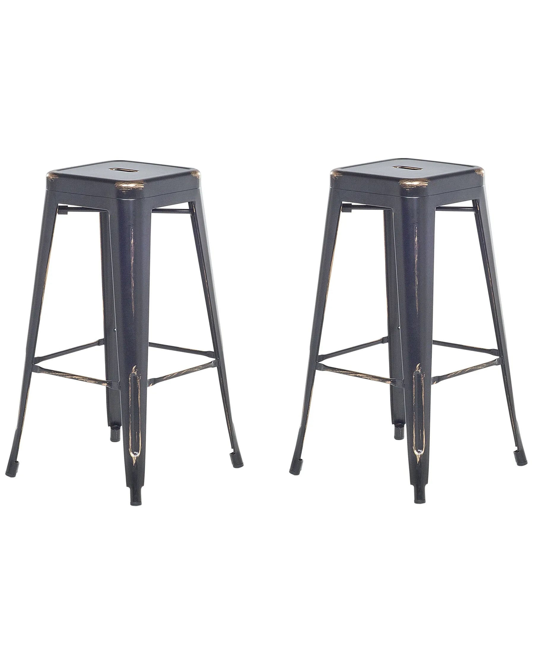 Set of 2 Bar Stools CABRILLO Metal Black