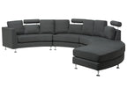 Curved Sofa 7 Seater ROTUNDE Fabric Dark Grey