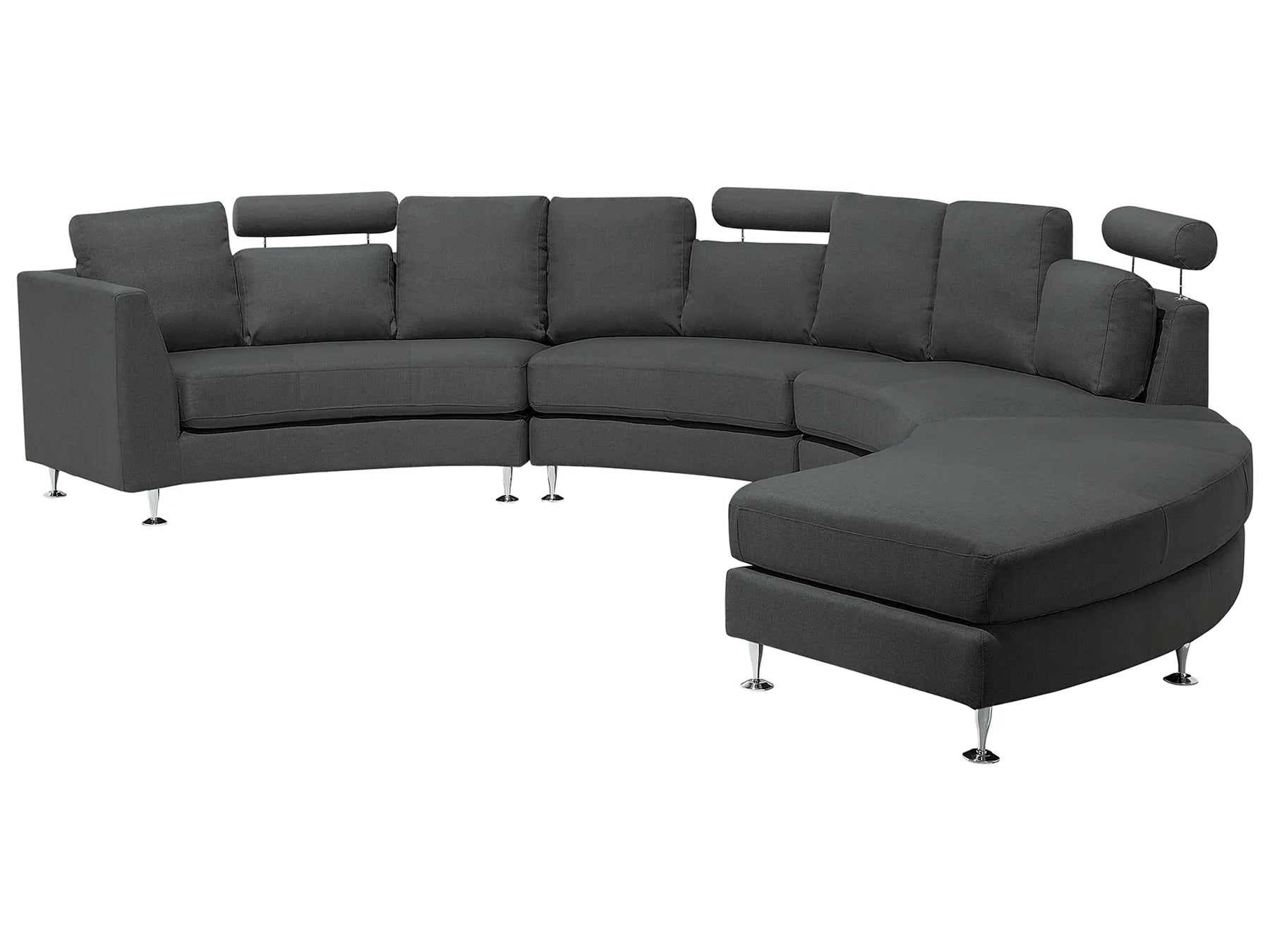 Curved Sofa 7 Seater ROTUNDE Fabric Dark Grey