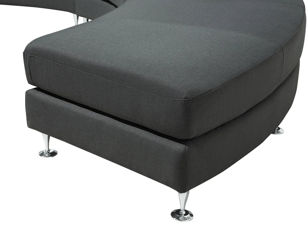 Curved Sofa 7 Seater ROTUNDE Fabric Dark Grey