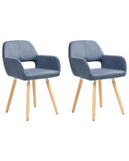 Set of 2 Dining Chairs CHICAGO Fabric Navy Blue