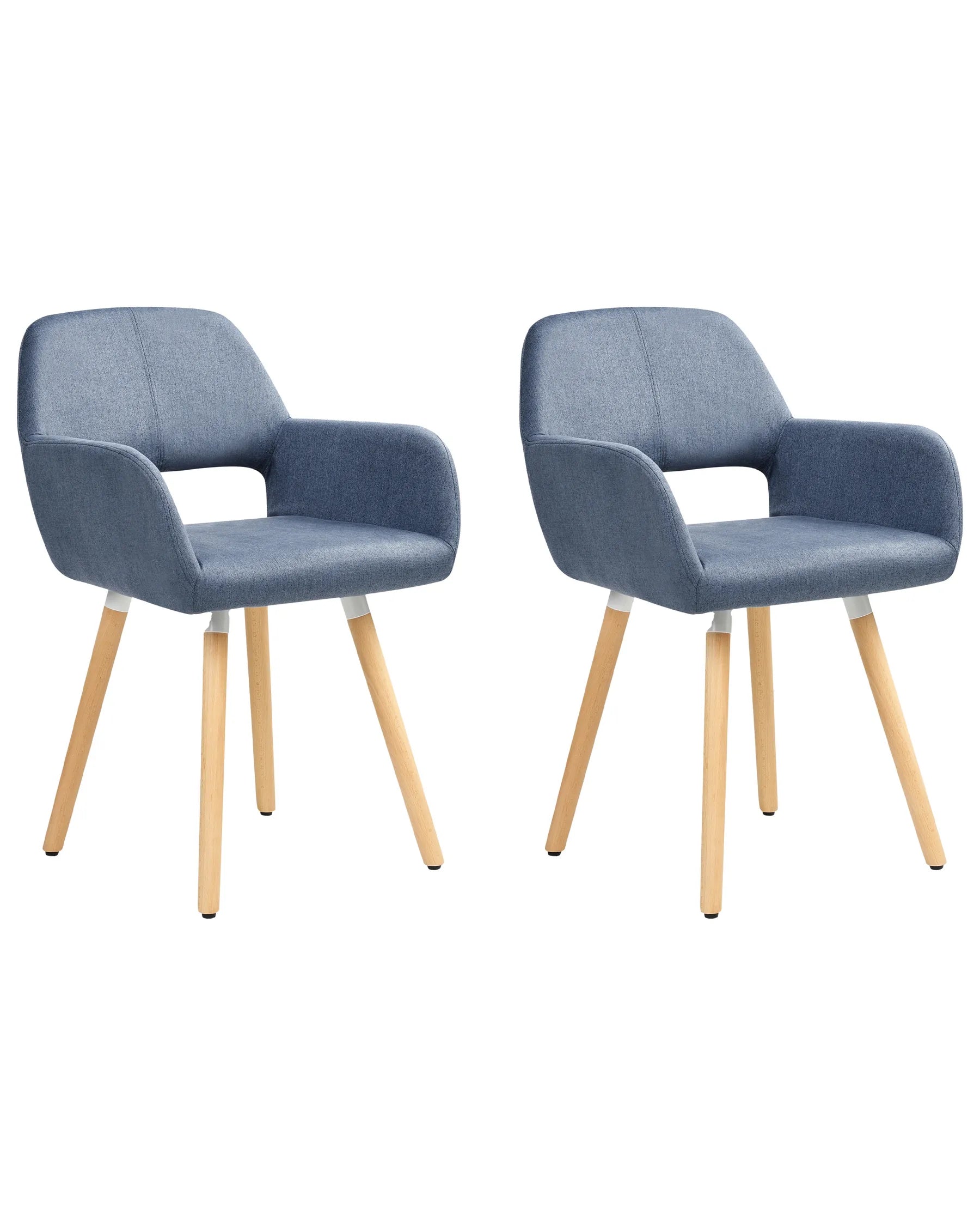 Set of 2 Dining Chairs CHICAGO Fabric Navy Blue