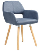 Set of 2 Dining Chairs CHICAGO Fabric Navy Blue