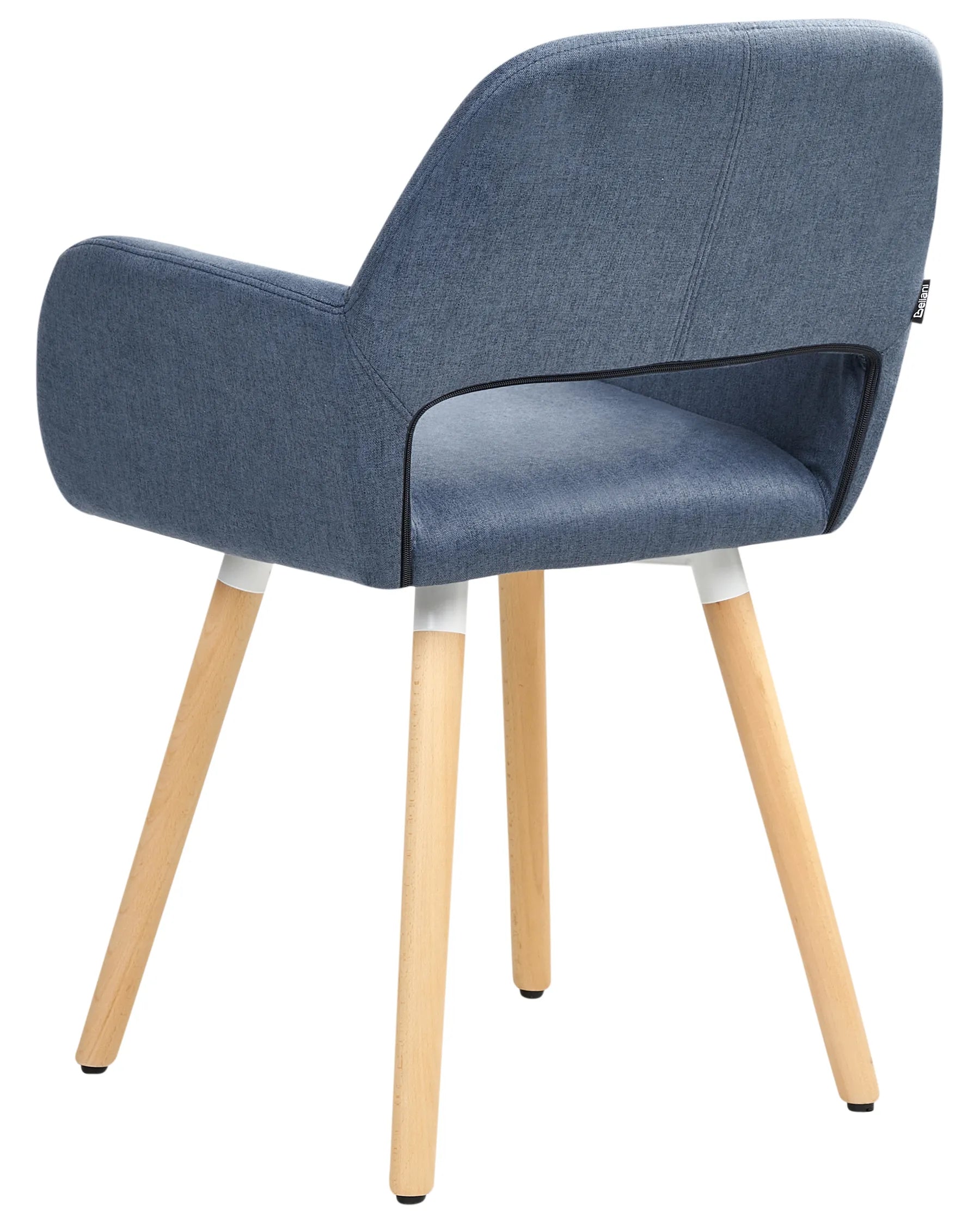 Set of 2 Dining Chairs CHICAGO Fabric Navy Blue