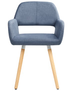 Set of 2 Dining Chairs CHICAGO Fabric Navy Blue