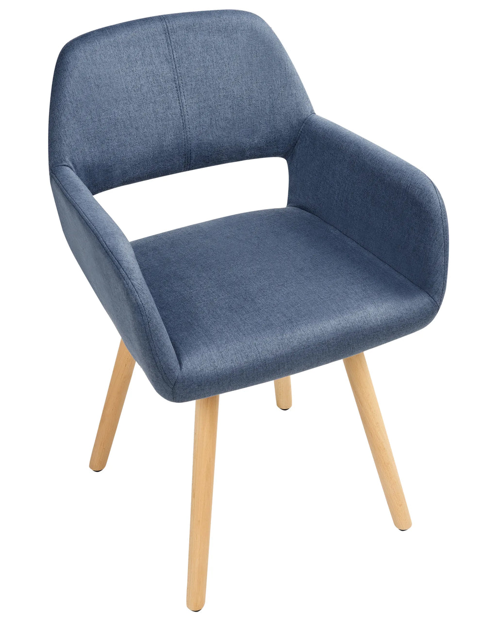 Set of 2 Dining Chairs CHICAGO Fabric Navy Blue