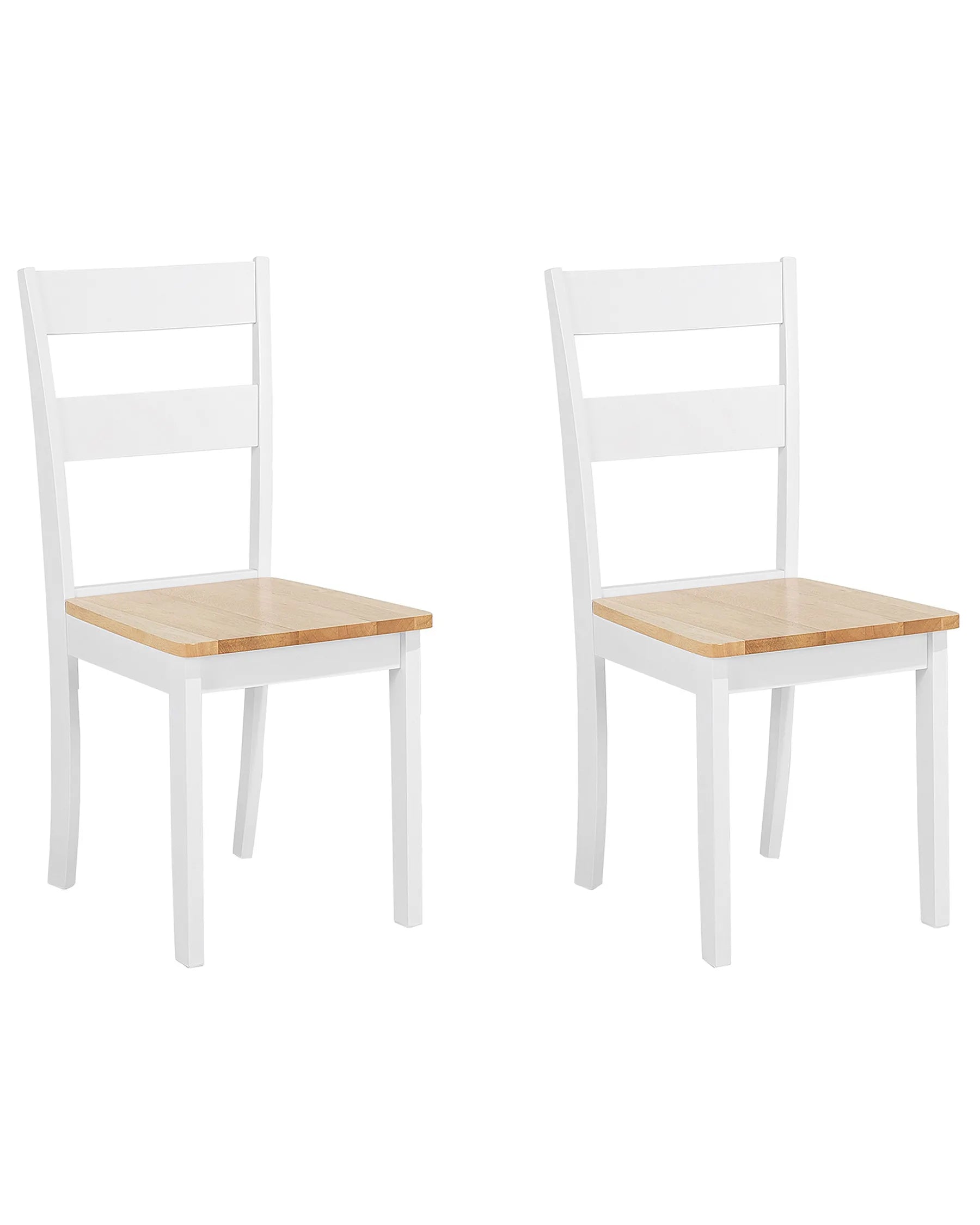 Set of 2 Dining Chairs Wood White